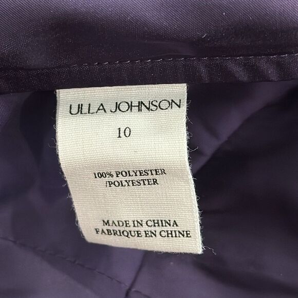 NWT ULLA JOHNSON Mia ruched ruffled satin top Purple Size 10 - Picture 14 of 16